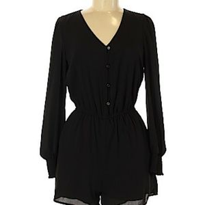 Black button Up Romper